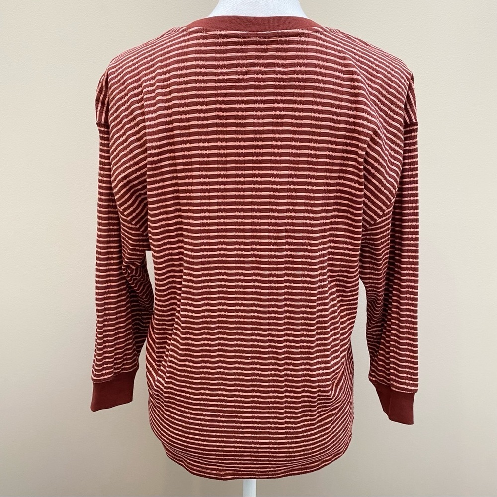 Anthropologie ribbed pink marois Hannah v neck top 70’s 80’s inspired small - Picture 13 of 14